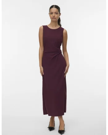 Rochie midi cu drapaj, Visiniu
