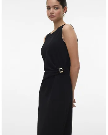 Rochie midi cu drapaj, Negru