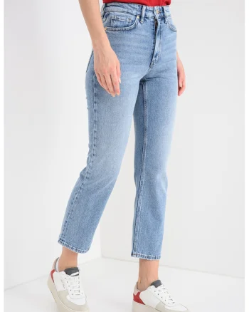 Blugi crop slim fit Giulianne, Albastru deschis