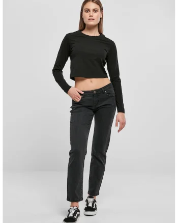 Blugi slim-fit cu talie joasa, Negru