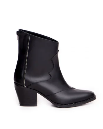 Ciocate Cressida din piele neagra cu accesoriu fermoar