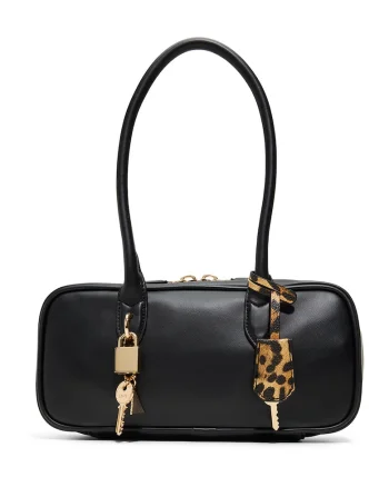 Geanta bowler de piele ecologica cu accesorii detasabile Daystrom, Negru