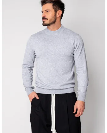 Pulover cu guler barbati Grey 19128, Gri