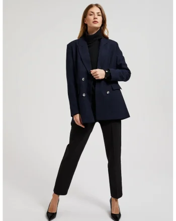Sacou bleumarin cu doua randuri de nasturi decorativi, Bleumarin