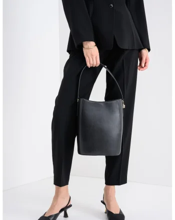 Pantaloni conici cu pliuri, Negru