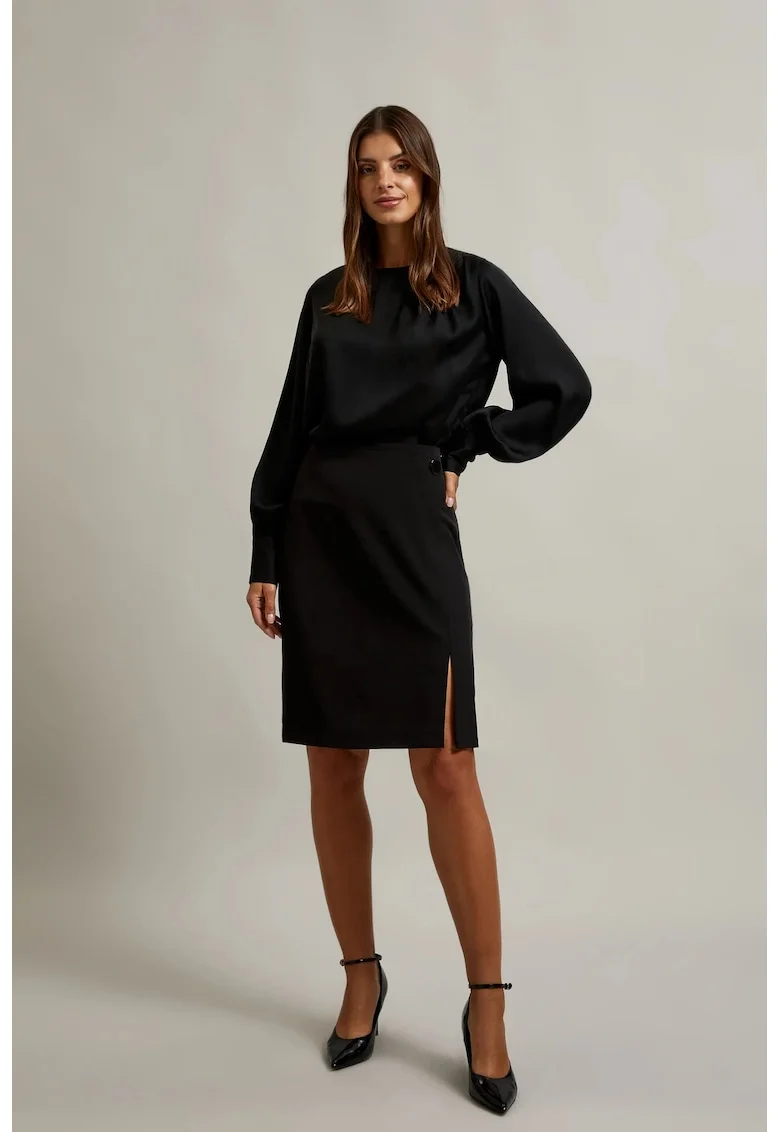 Bluza eleganta neagra cu maneci bufante, Negru