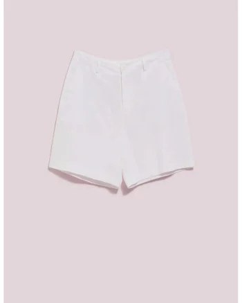 Pantaloni scurti dama,  Poliester\Bumbac, Alb, Alb