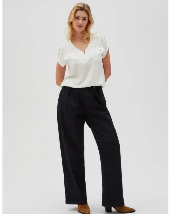 Jeans cu picioare largi bleumarin, Albastru inchis