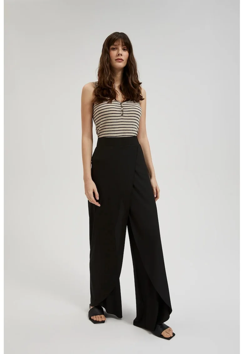 Pantaloni negri cu picioare largi, Negru
