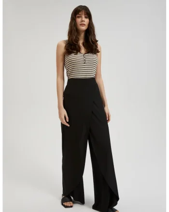 Pantaloni negri cu picioare largi, Negru