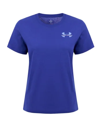Tricou cu decolteu la baza gatului si logo pe piept, Albastru indigo