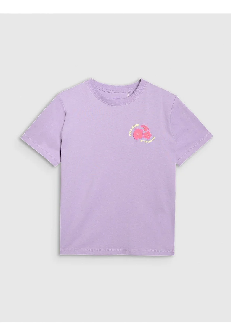 Tricou Oversize Femei  Hawaiian, Bumbac Violet Deschis, Violet deschis