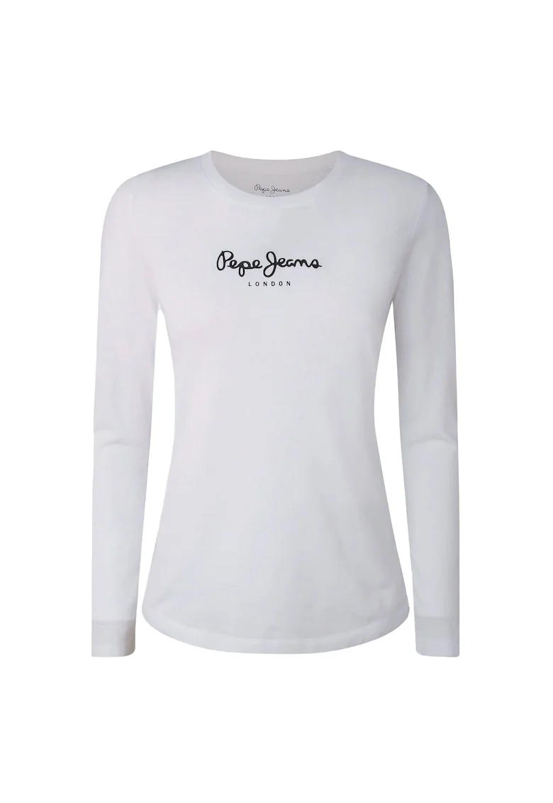 Bluza slim fit din amestec de bumbac, Alb