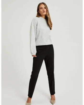 Pantaloni eleganti negri cu picioare ingustate, Negru