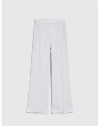 Pantaloni Albi din Vascoza si In, Alb