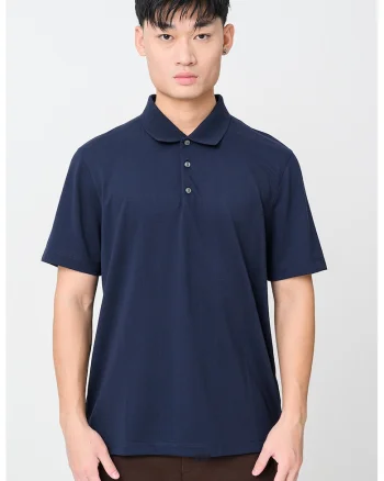 Tricou polo cu model uni, Albastru ultramarin