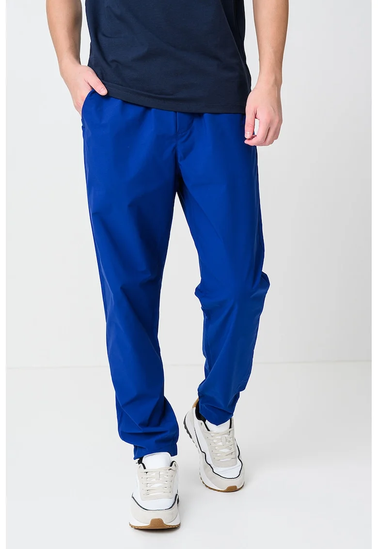 Pantaloni de trening cu buzunare laterale si model uni, Albastru royal