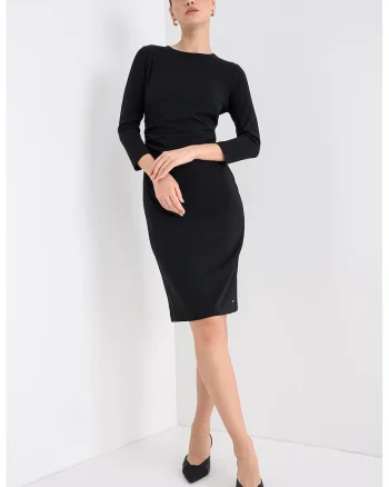 Rochie scurta uni cu maneci lungi, Negru