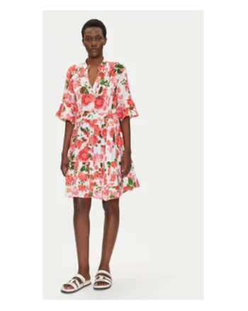 Rochie de vara,  multicolor, 60% bumbac, 40% in,