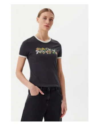 Tricou dama,  Bumbac, Negru,