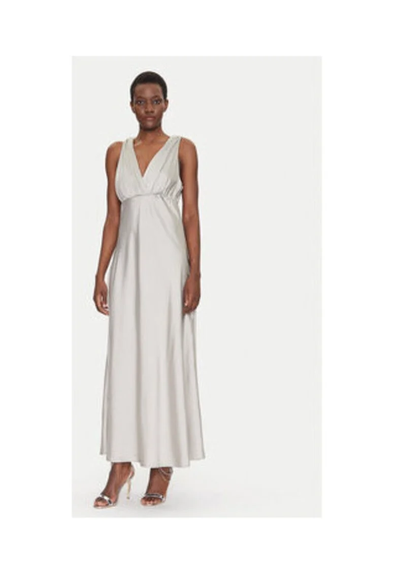 Rochie de seara,  argintie, 100% poliester
