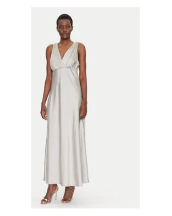Rochie de seara,  argintie, 100% poliester