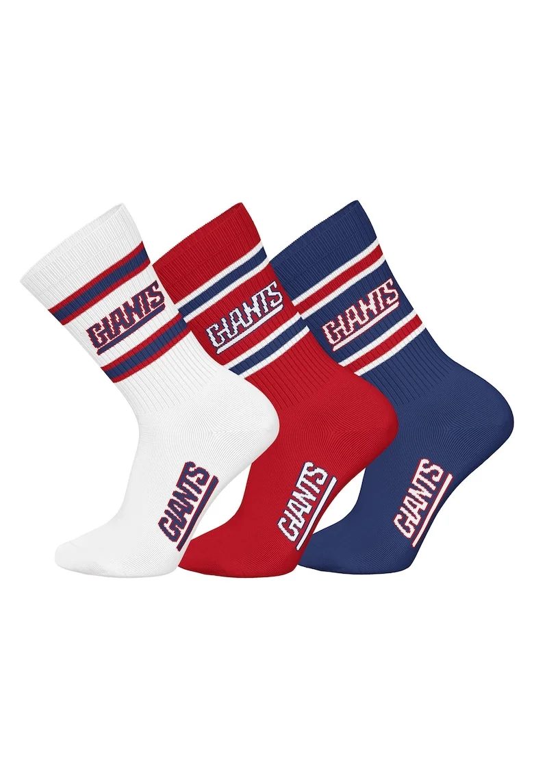 Set de sosete lungi unisex NFL - 3 perechi, Alb/Albastru inchis/Rosu inchis