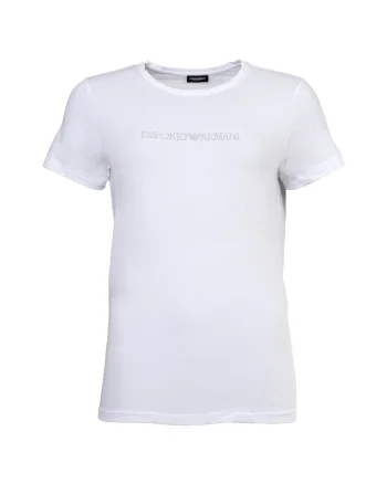 Tricou regular fit cu logo cu strasuri, Alb