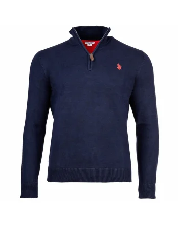 Bluza de trening cu guler inalt, Bleumarin