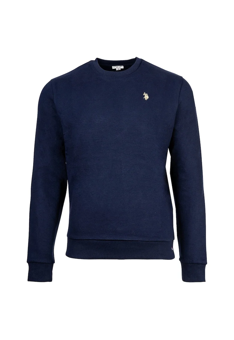 Bluza de trening cu broderie logo discreta, Bleumarin