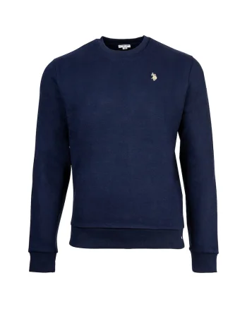 Bluza de trening cu broderie logo discreta, Bleumarin