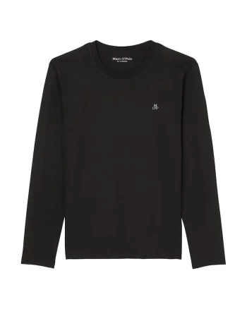 Bluza din bumbac cu maneci lungi, Negru