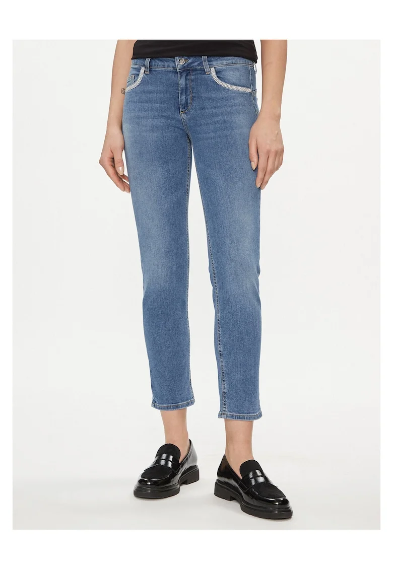 Blugi dama  bumbac, albastru, skinny-fit,