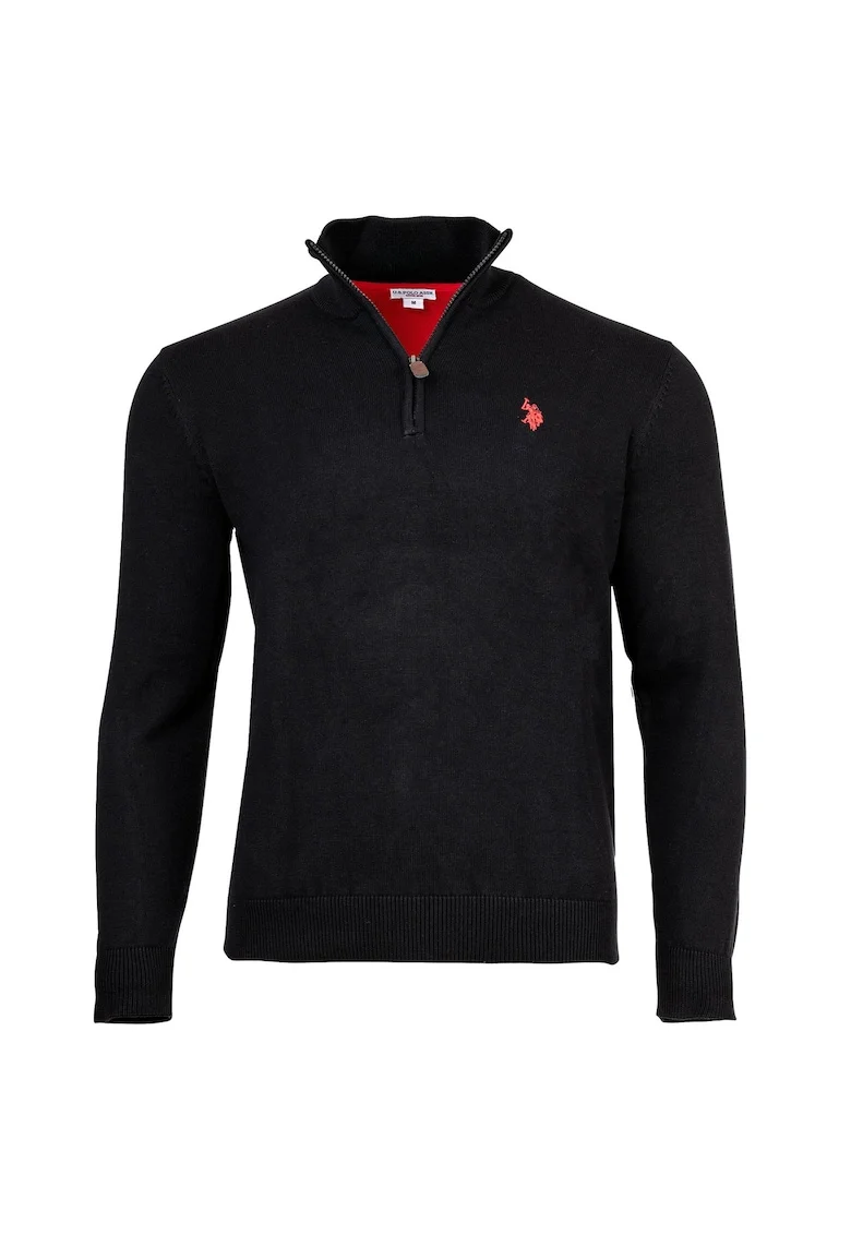 Bluza de trening cu guler inalt, Negru
