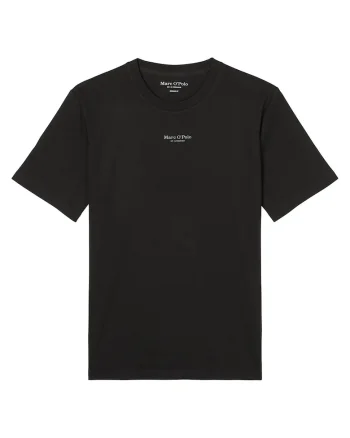 Tricou din bumbac cu decolteu la baza gatului, Negru