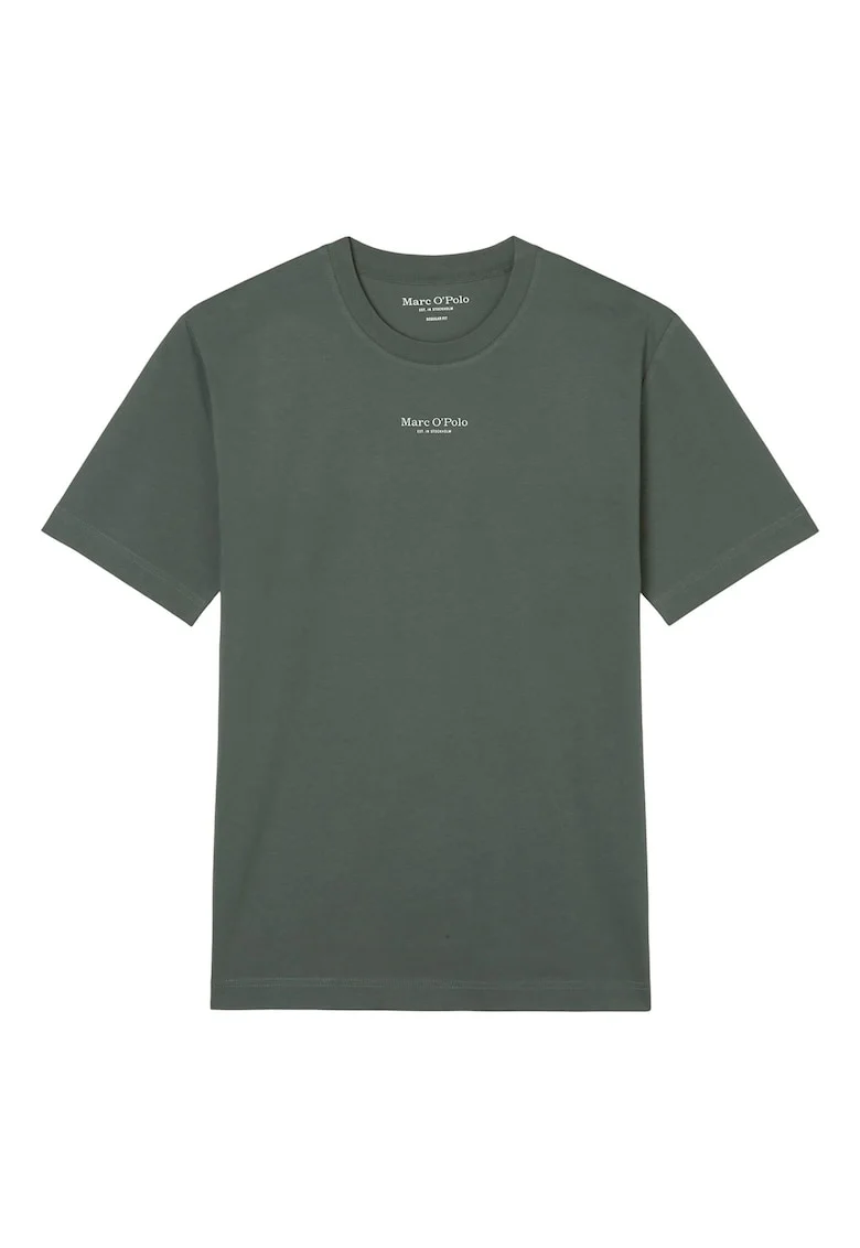 Tricou din bumbac cu decolteu la baza gatului, Verde