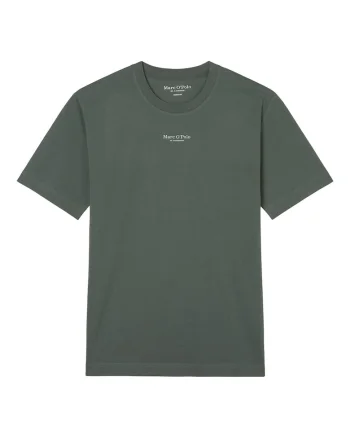 Tricou din bumbac cu decolteu la baza gatului, Verde