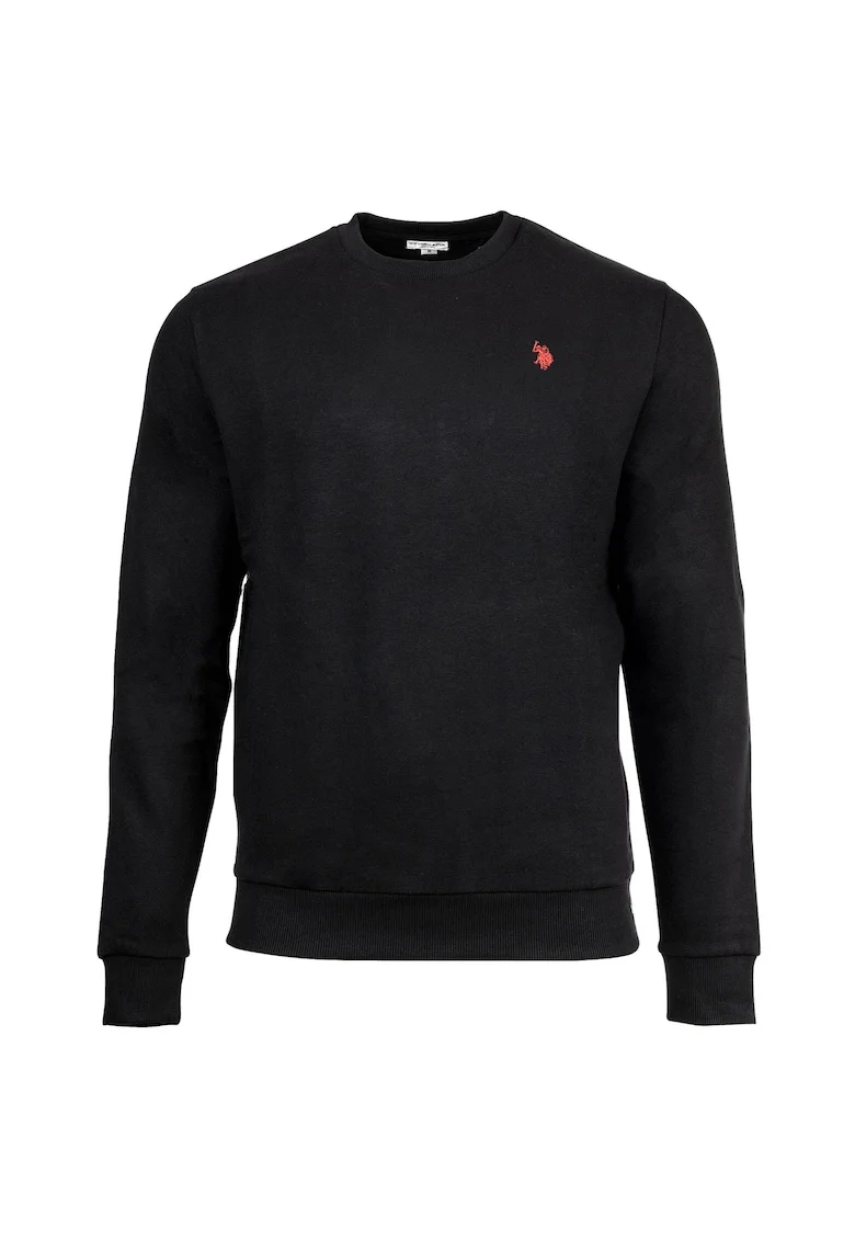 Bluza de trening cu broderie logo discreta, Negru