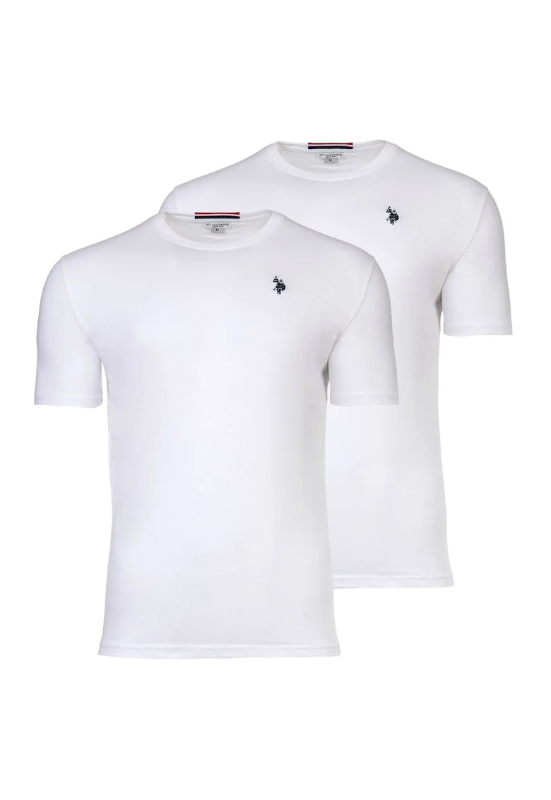 Set de tricouri cu broderie logo - 2 piese, Alb