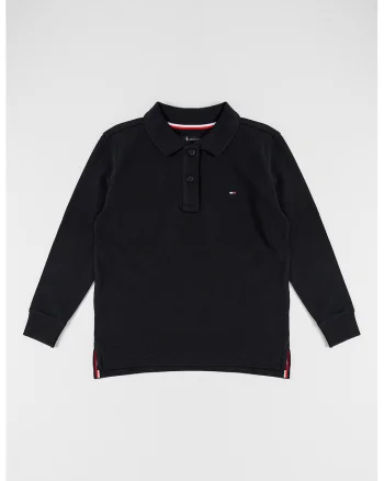 Bluza din bumbac cu guler polo, Negru