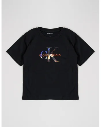 Tricou din bumbac cu imprimeu logo, Negru/Galben