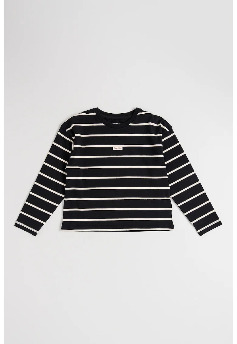 Bluza cu model in dungi, Negru/Bej