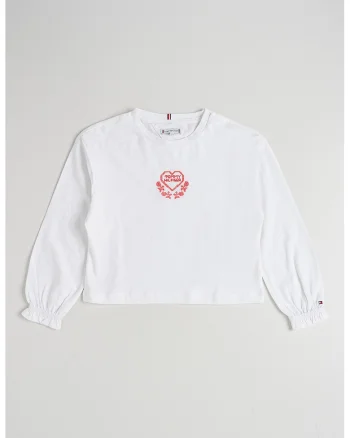Bluza cu imprimeu grafic, Rosu/Alb