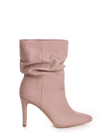 Botine de piele cu design drapat Fantasia