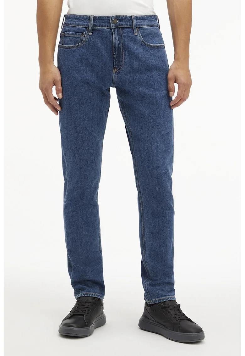 Blugi slim fit cu talie medie, Albastru