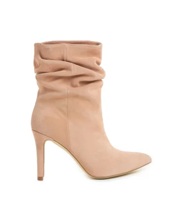 Botine din piele intoarsa cu design drapat Fantasia