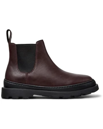 Ghete Chelsea de piele Brutus+, Visiniu