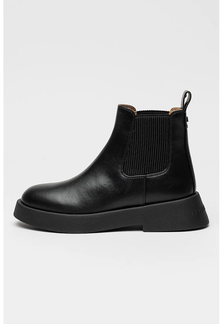 Ghete Chelsea de piele, Negru