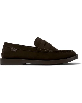 Pantofi loafer de piele intoarsa Don, Maro inchis