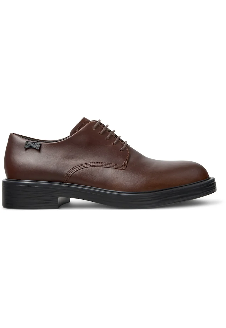 Pantofi derby de piele Dean, Maro